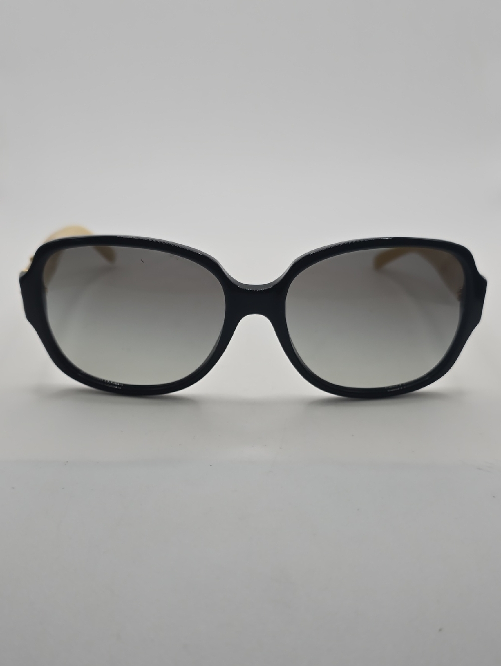 Tory Burch Black Frame Sunglasses with Gradient Gray Lenses